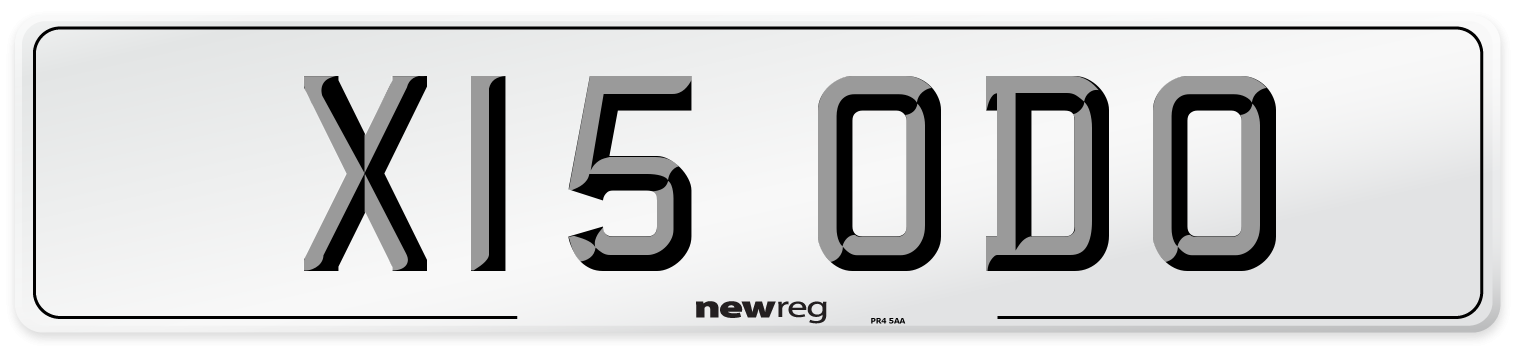 X15 ODO Number Plate from New Reg